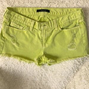 J BRAND Cut Off Shorts Lime Sherb 29